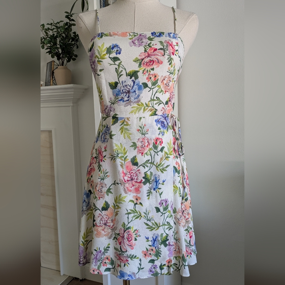 Alice + Olivia Floral Trixie Mini Dress - Multicolor on White